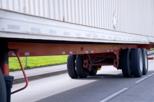 Semi trailer wheelbase chassis frame with trailer axles