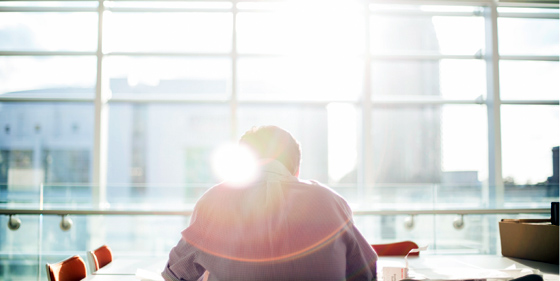 Business man at desk in office