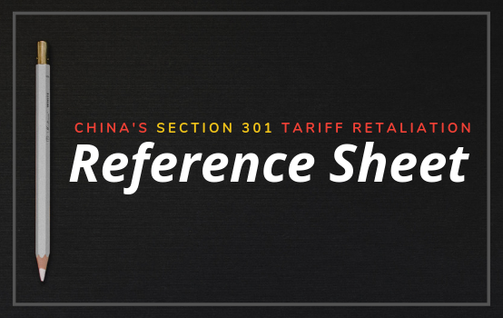 China’s Section 301 Tariff Retaliation Reference Sheet