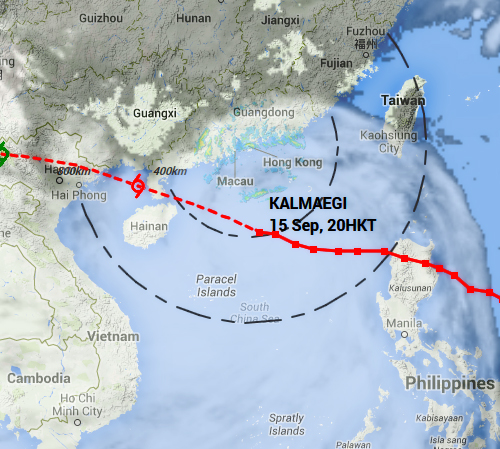 Typhoon Kalmaegi Approaching Hong Kong
